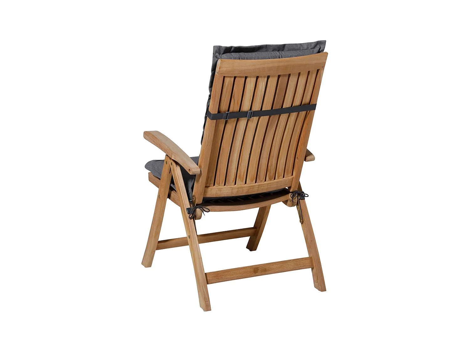 Coussin de chaise de jardin haut dossier Oxford gris - Environ 123 x 50 cm - Lot de 4