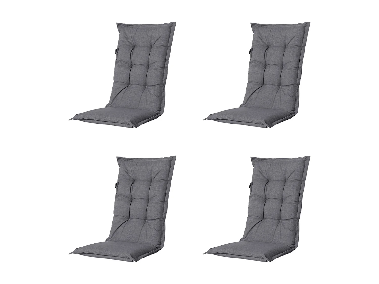 Coussin de chaise de jardin haut dossier Oxford gris - Environ 123 x 50 cm - Lot de 4