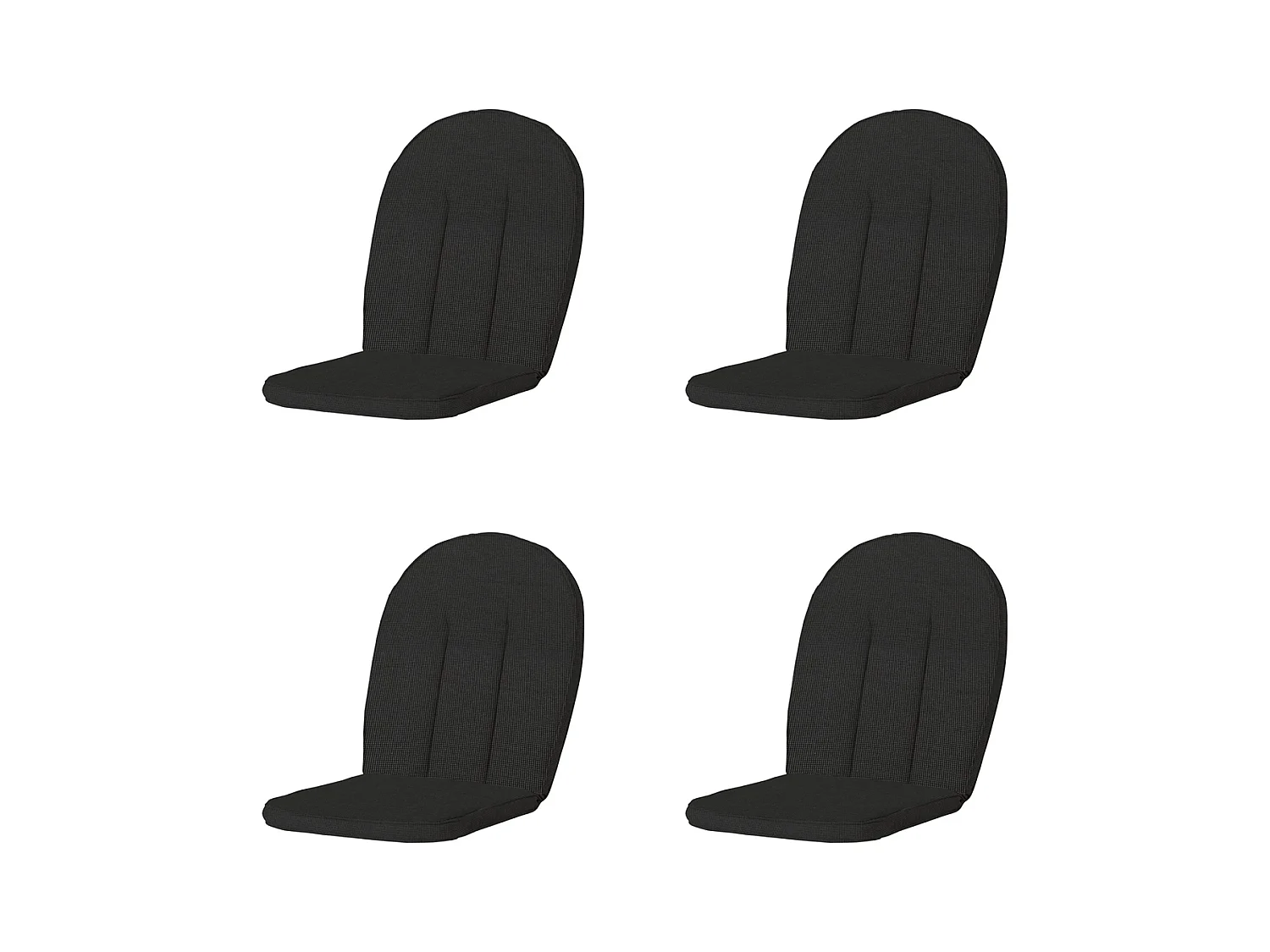 Coussin de jardin Kettler Comfort/Prince Rib noir - Env. 105 x 52 cm - Lot de 4