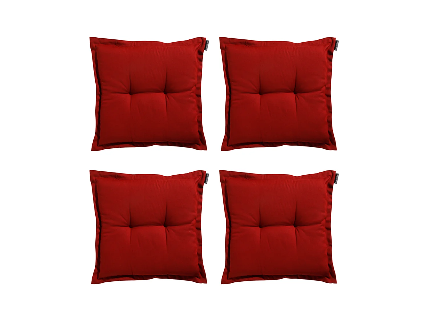 Coussin d'assise Rib rouge - Environ 50x50 cm - Lot de 4