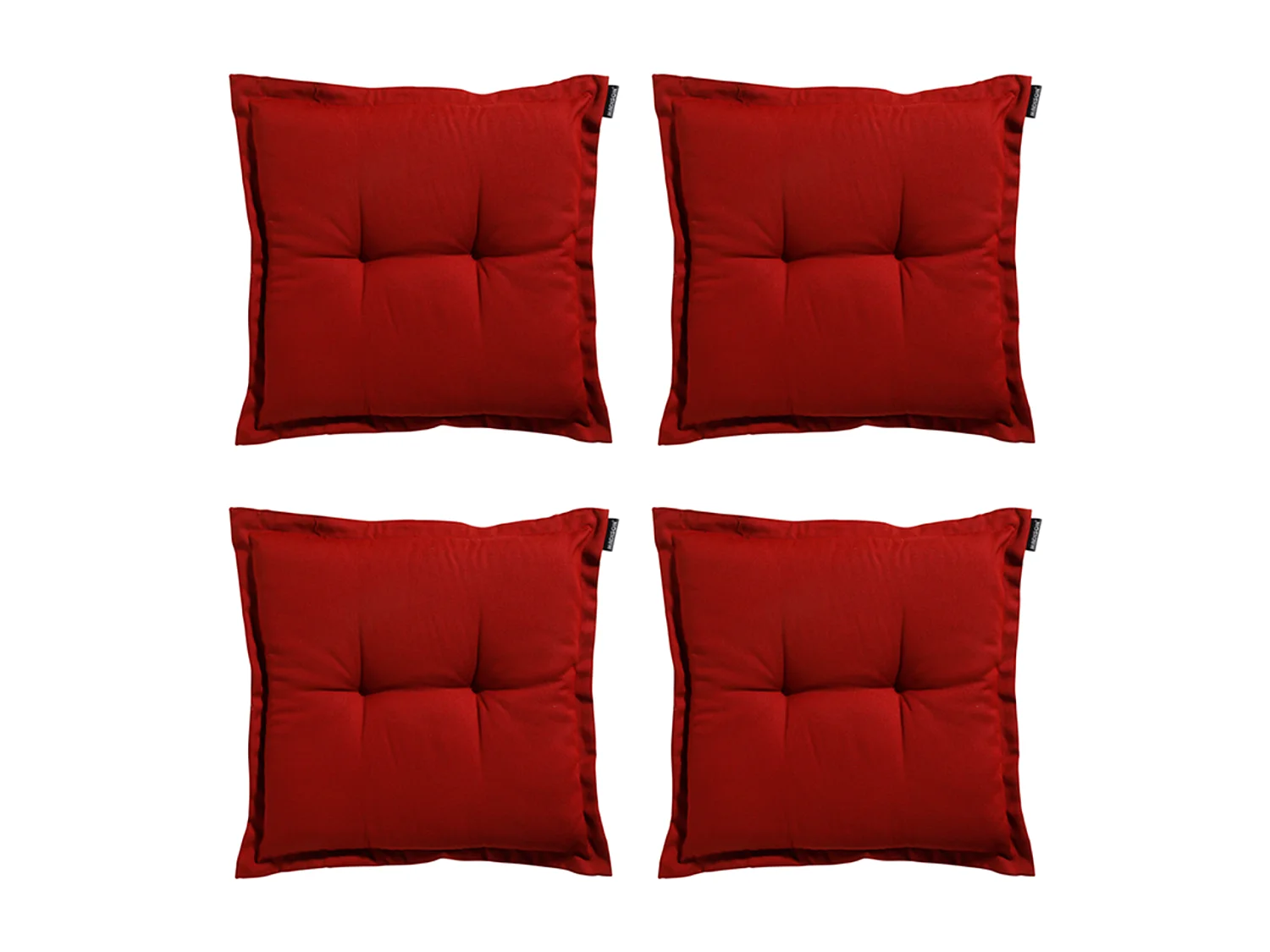 Coussin d'assise Rib rouge - Environ 50x50 cm - Lot de 4