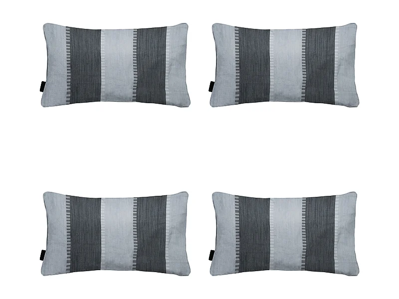 Dekokissen Banda grau - Ca. 30x50 cm - 4er Set