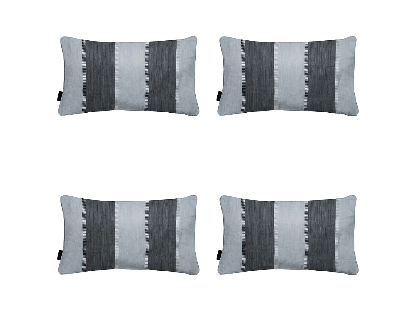 Coussin décoratif Banda gris - Env. 30x50 cm - Lot de 4
