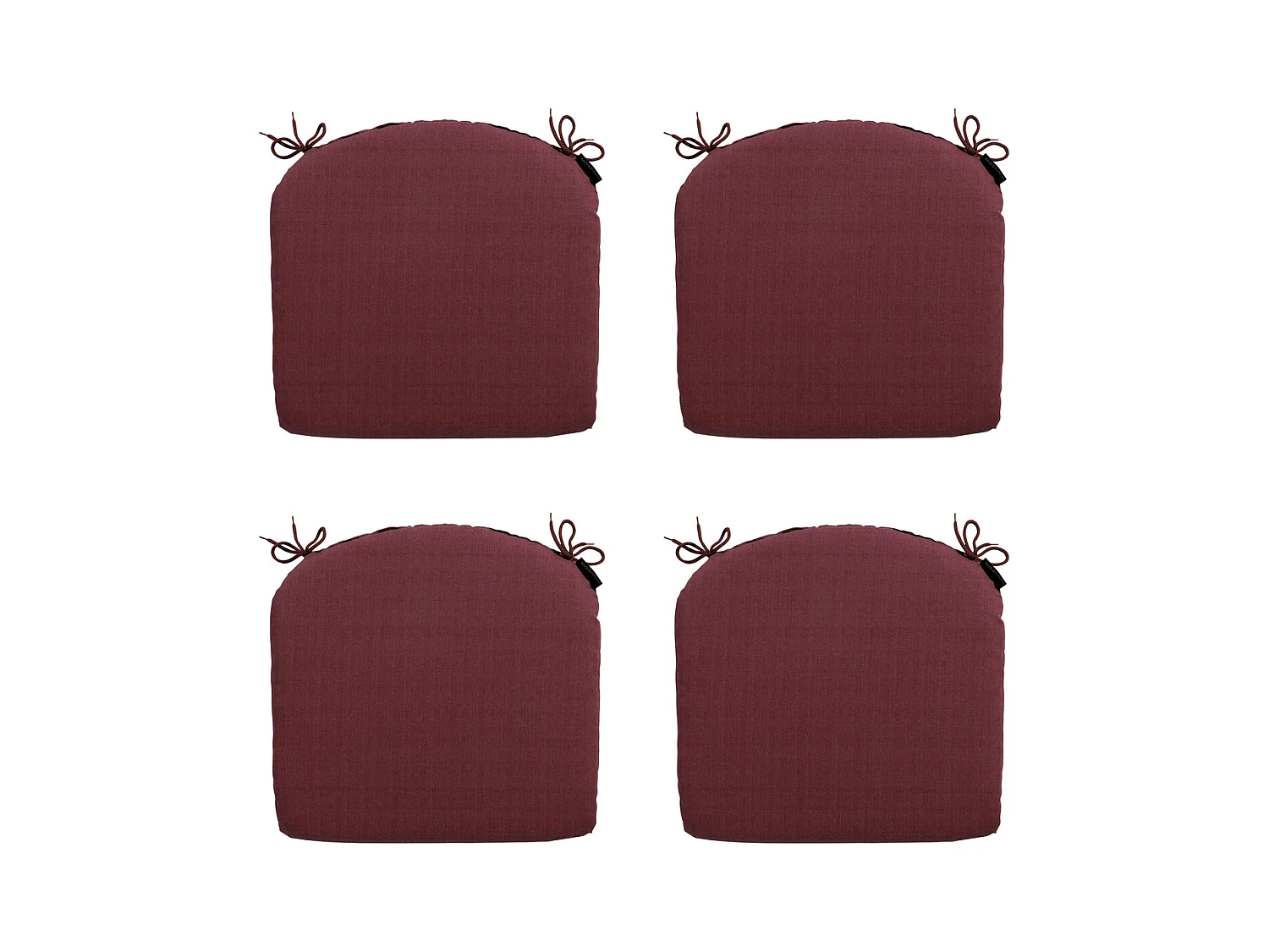 Coussin d'assise Panama bordeaux - Env. 46x48 cm - Lot de 4