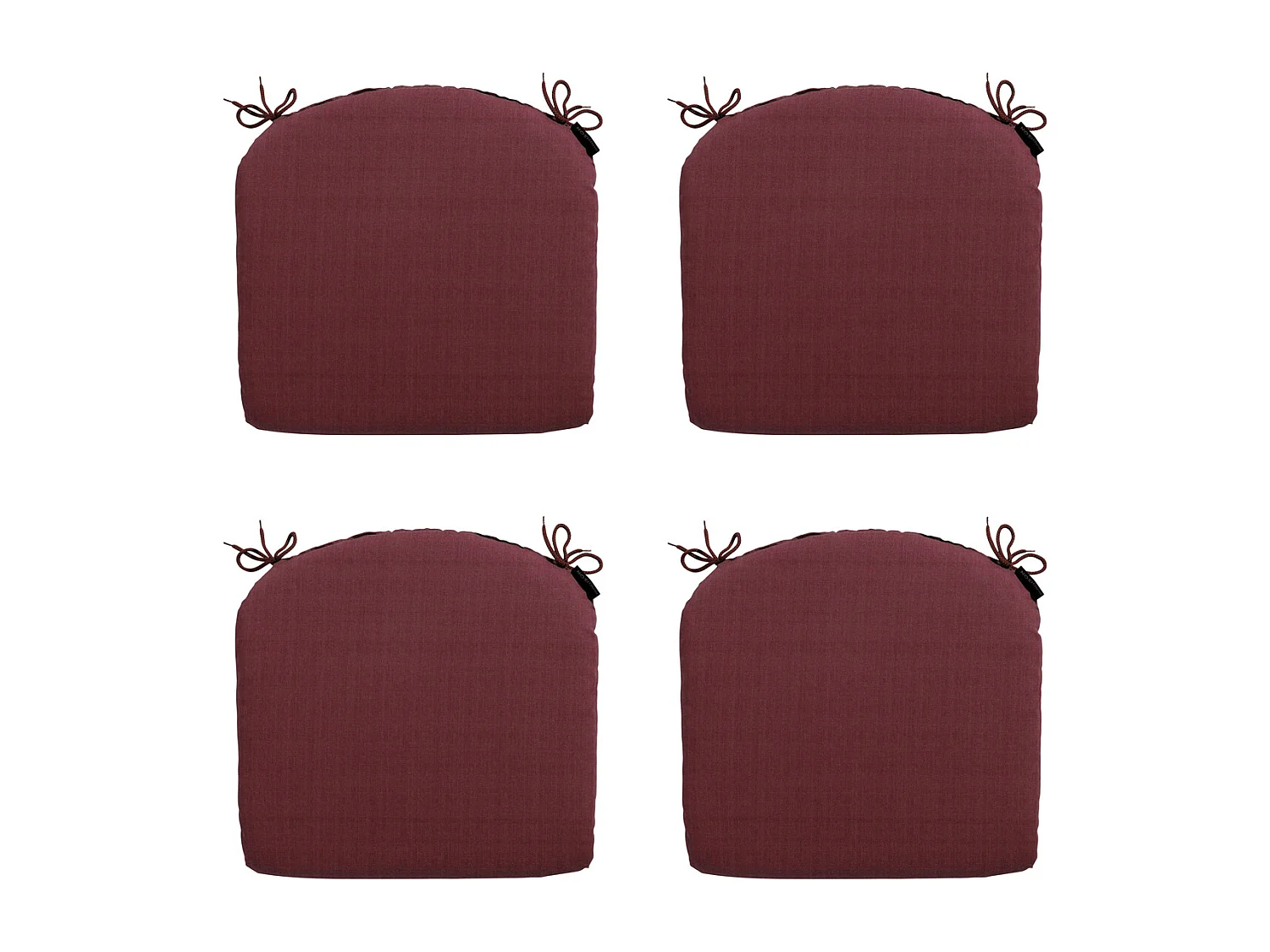 Coussin d'assise Panama bordeaux - Env. 46x48 cm - Lot de 4