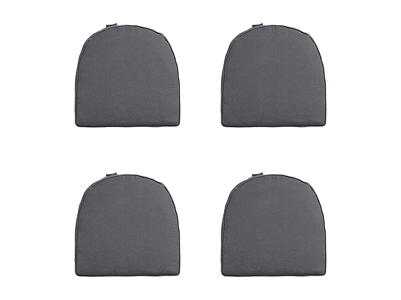 Coussin d'assise Panama gris - Environ 48 x 48 cm - Lot de 4