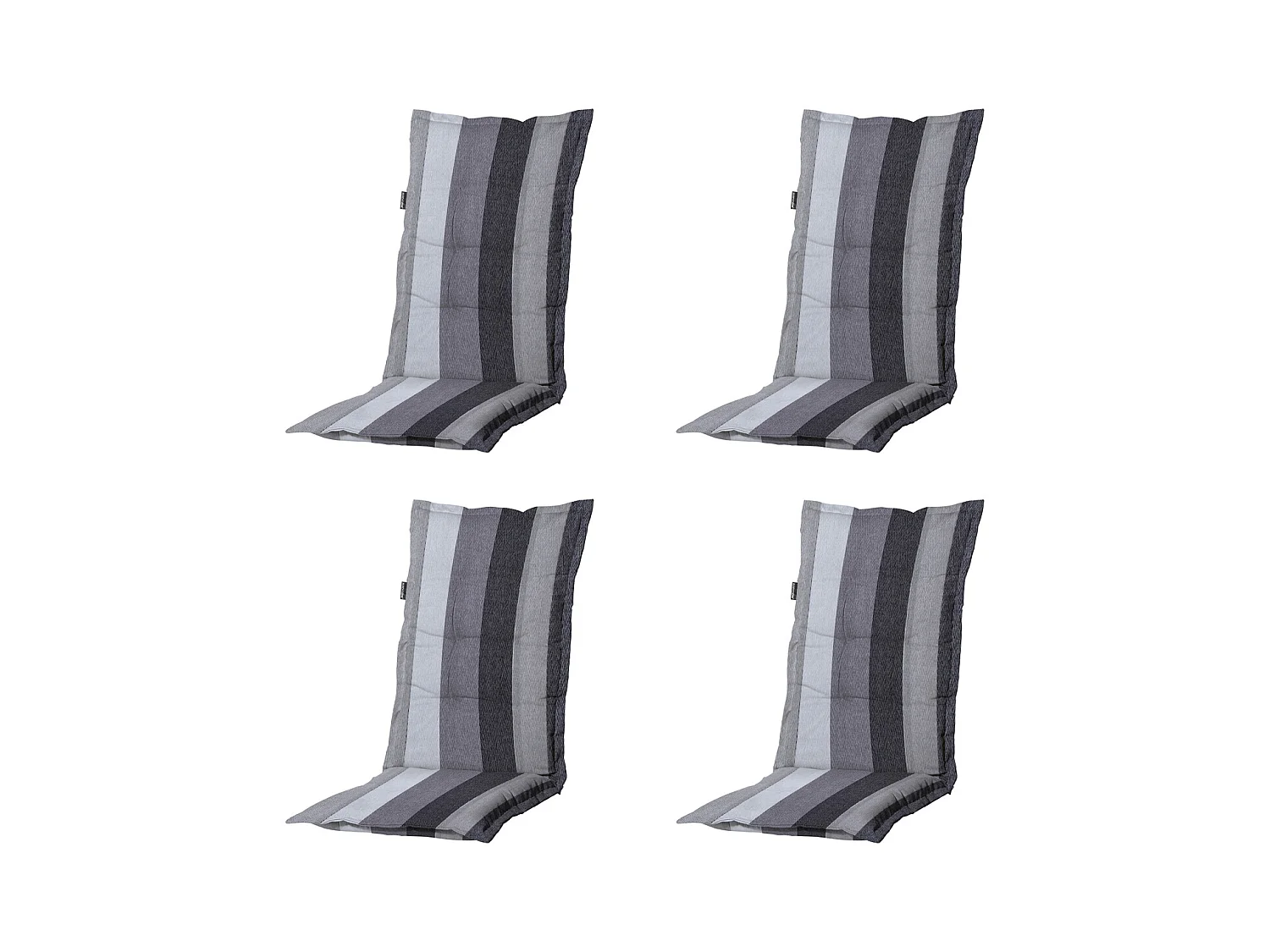 Coussin de chaise de jardin haut dossier Victoria gris - Dimensions approximatives : 123 x 50 cm - Lot de 4