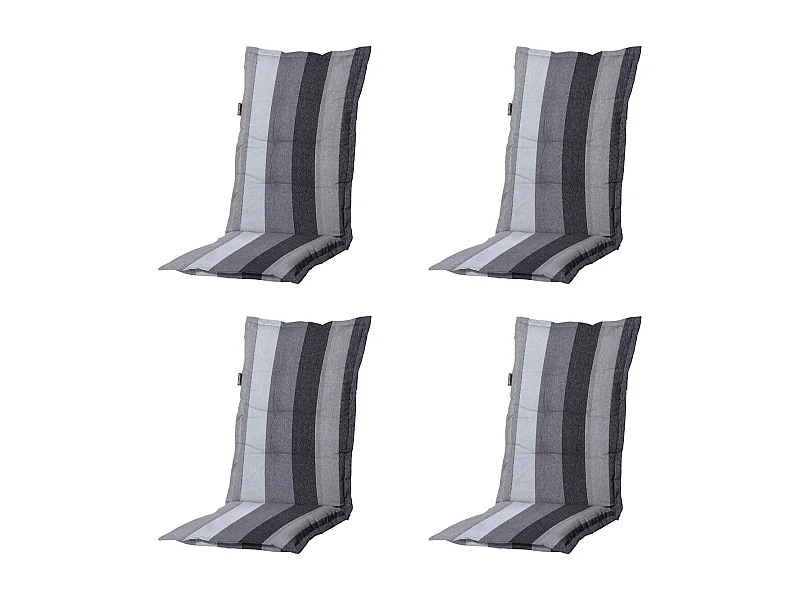 Tuinstoelkussen Hoge Rug Victoria grey - Ca. 123x50 cm - Set van 4