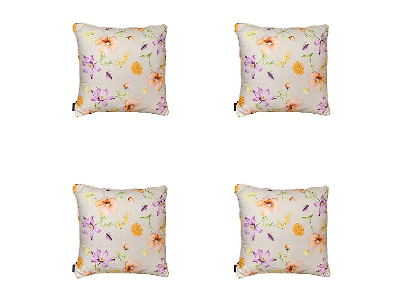 Coussin décoratif Florina violet - Environ 50x50 cm - Lot de 4