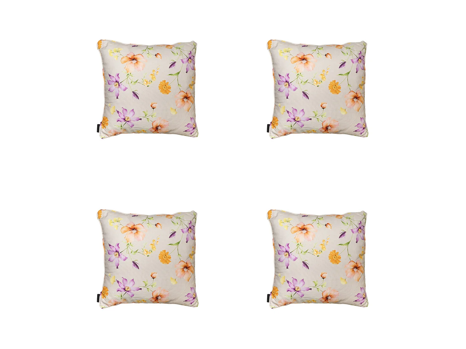 Coussin décoratif Florina violet - Environ 50x50 cm - Lot de 4