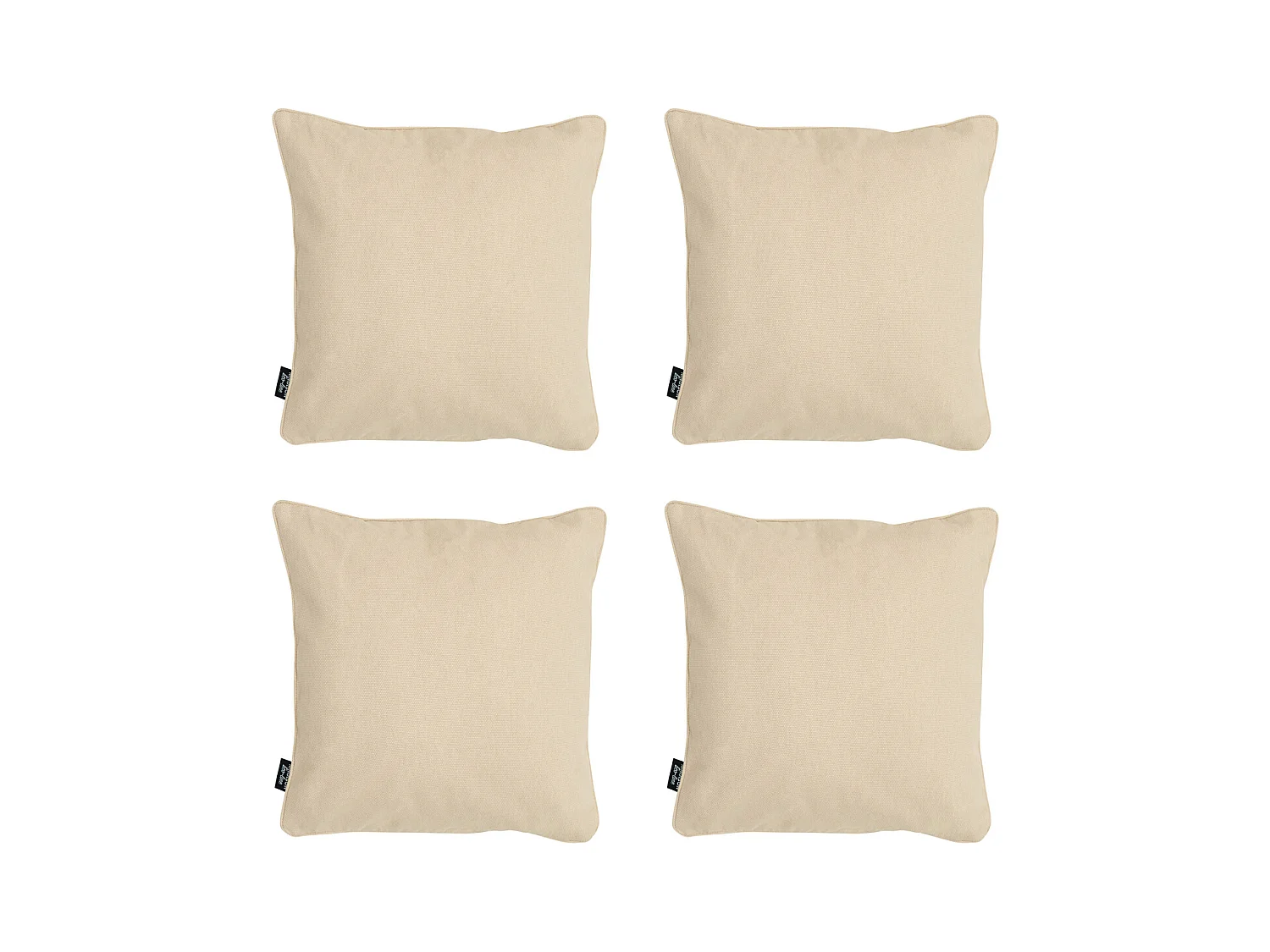 Coussin décoratif en toile beige éco+ - Environ 50x50 cm - Lot de 4