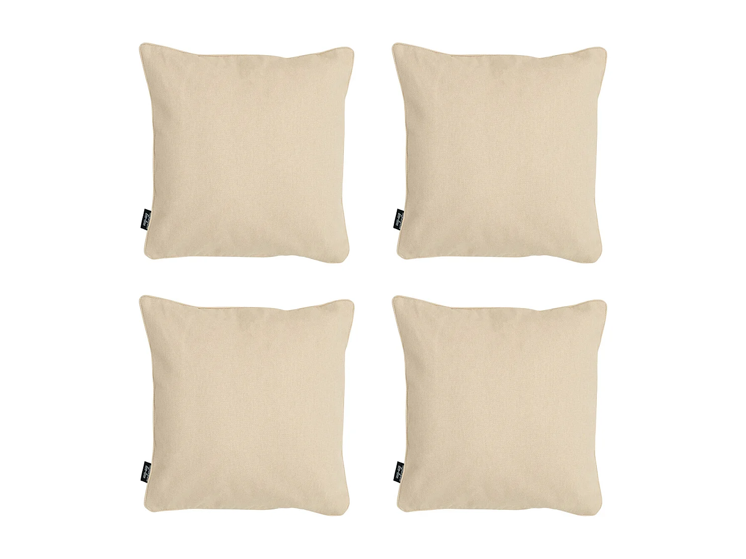Coussin décoratif en toile beige éco+ - Environ 50x50 cm - Lot de 4