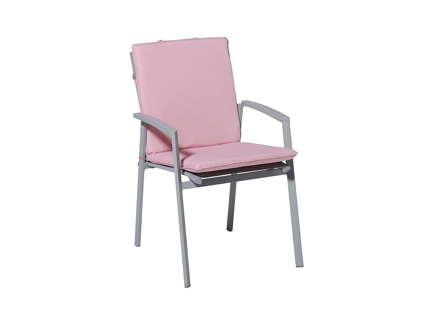 Coussin de chaise empilable Panama rose tendre - Env. 97 x 49 cm - Lot de 4