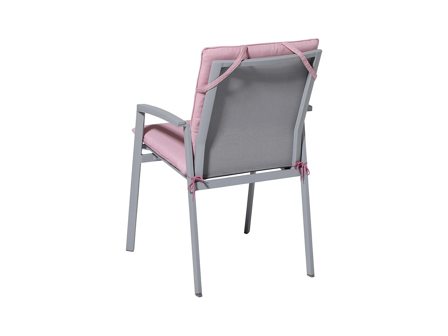 Coussin de chaise empilable Panama rose tendre - Env. 97 x 49 cm - Lot de 4