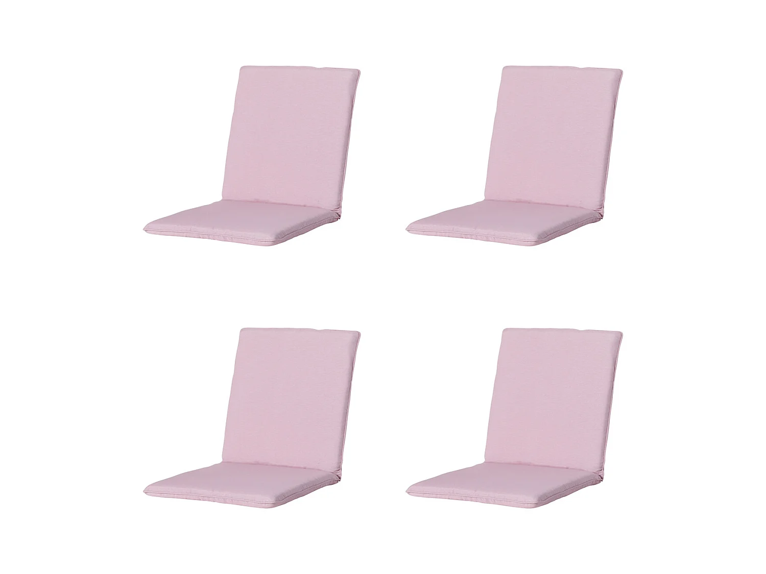 Coussin de chaise empilable Panama rose tendre - Env. 97 x 49 cm - Lot de 4