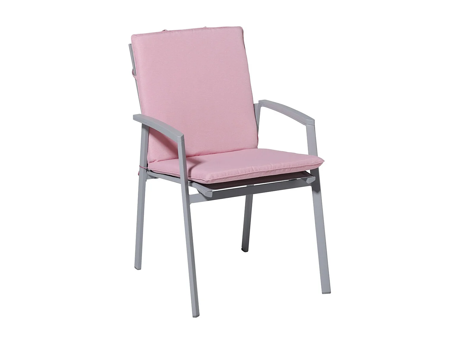 Coussin de chaise empilable Panama rose tendre - Env. 97 x 49 cm - Lot de 4