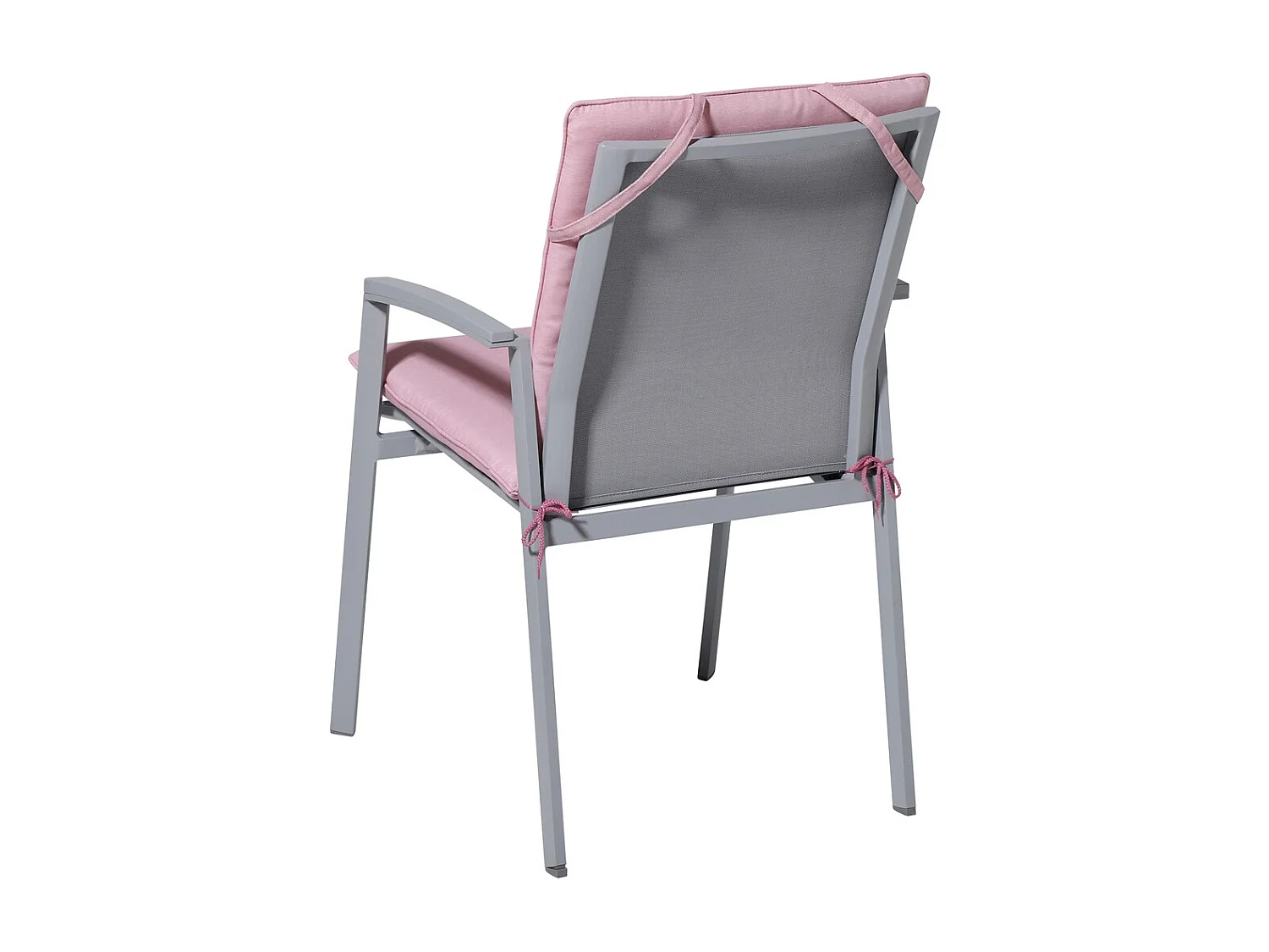 Coussin de chaise empilable Panama rose tendre - Env. 97 x 49 cm - Lot de 4