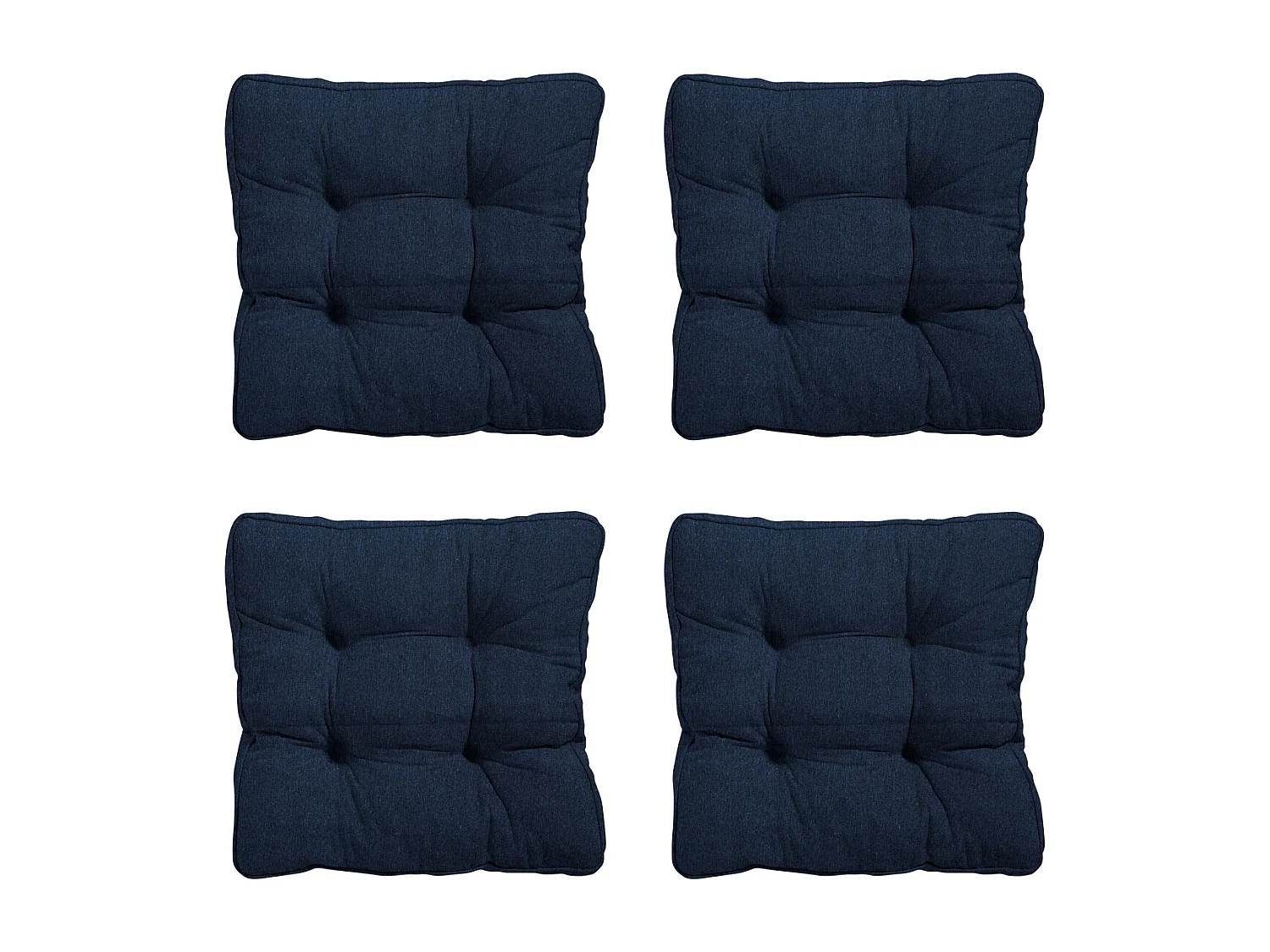 Coussin d'assise Florance Panama indigo - Env. 47x47 cm - Lot de 4