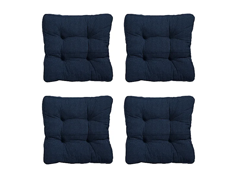 Coussin d'assise Florance Panama indigo - Env. 47x47 cm - Lot de 4