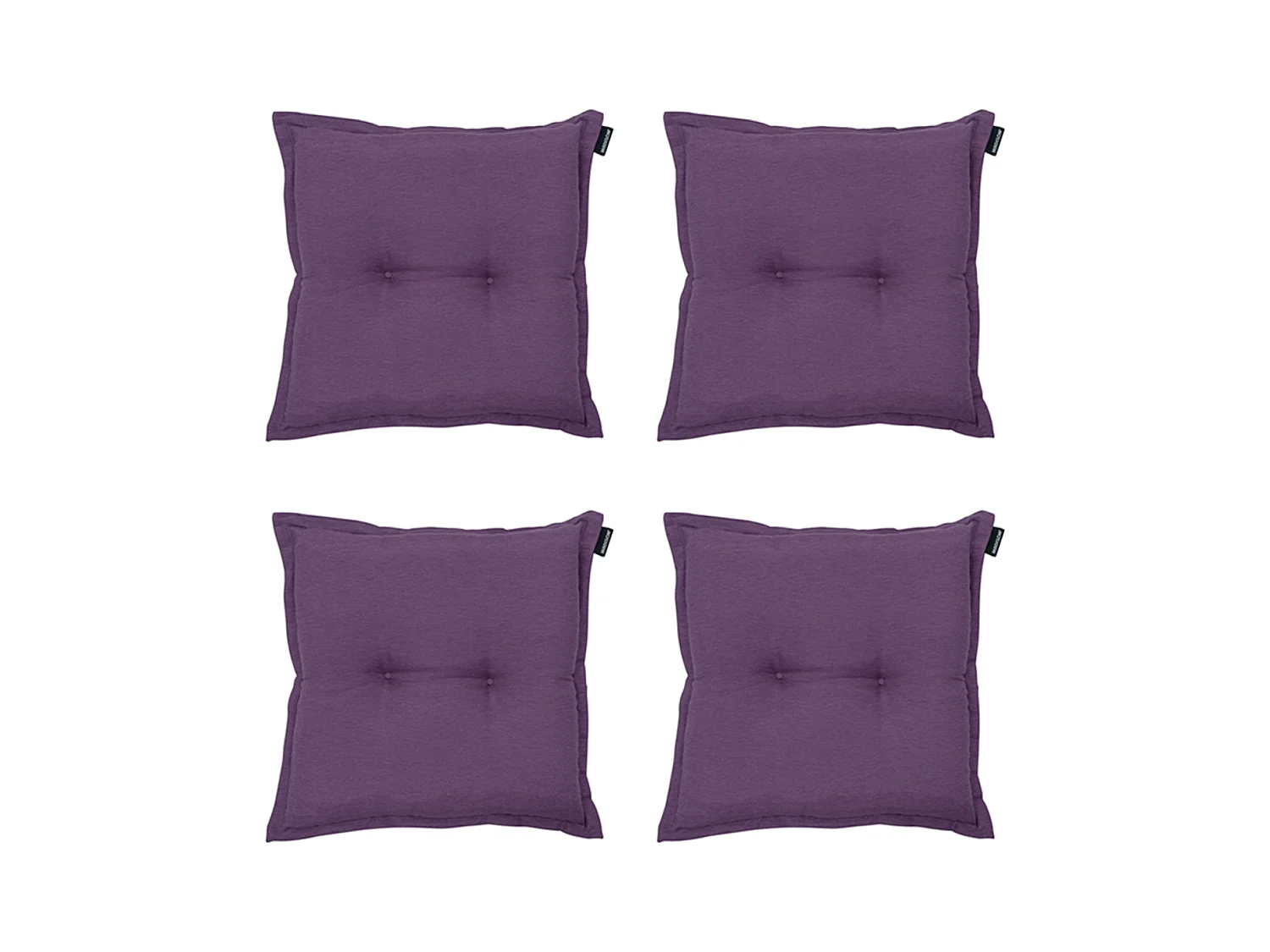 Coussin d'assise Panama violet - Environ 50 x 50 cm - Lot de 4