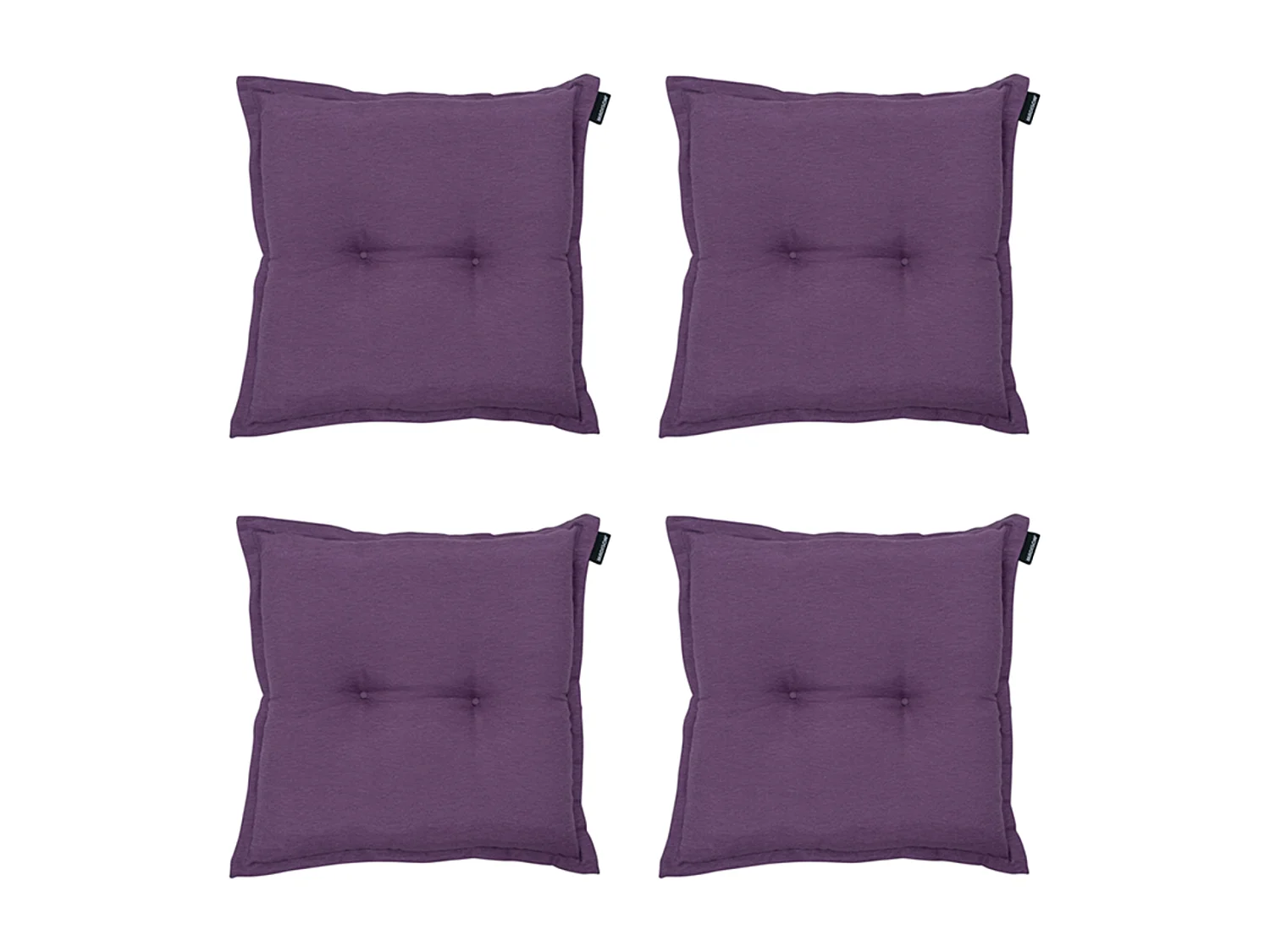 Coussin d'assise Panama violet - Environ 50 x 50 cm - Lot de 4