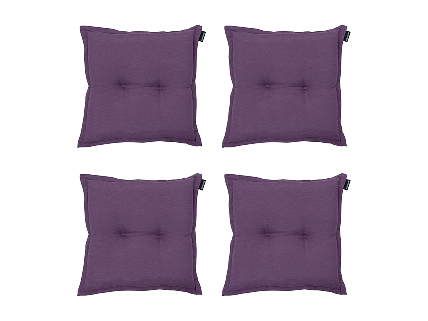 Coussin d'assise Panama violet - Environ 50 x 50 cm - Lot de 4
