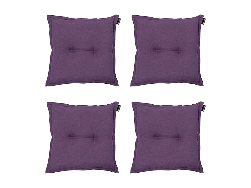 Cojín de asiento Panamá morado - Aprox. 50x50 cm - Juego de 4