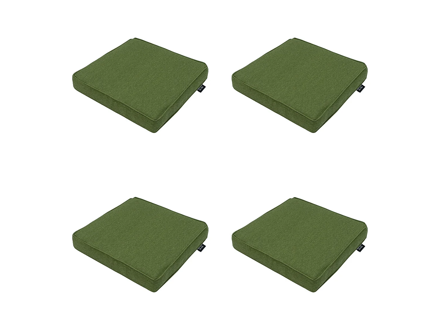 Coussin d'assise en toile éco+ vert mousse - Dimensions approximatives : 40 x 40 cm - Lot de 4