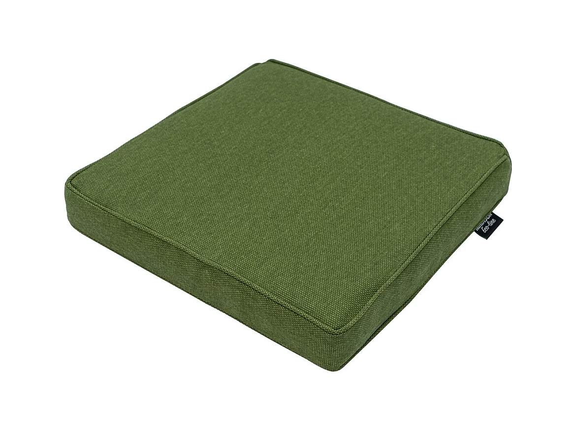 Coussin d'assise en toile éco+ vert mousse - Dimensions approximatives : 40 x 40 cm - Lot de 4