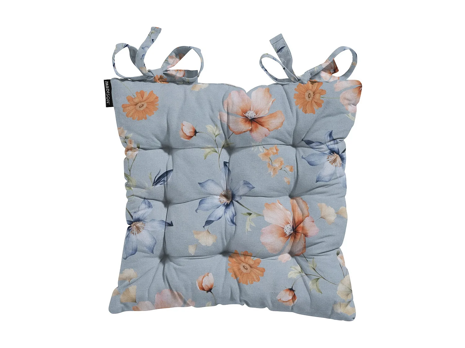 Coussin d'assise Toscane Florina bleu - Env. 46 x 46 cm - Lot de 4