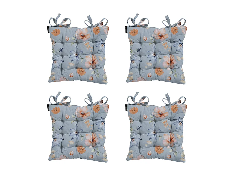 Zitkussen Toscane Florina blue - Ca. 46x46 cm - Set van 4