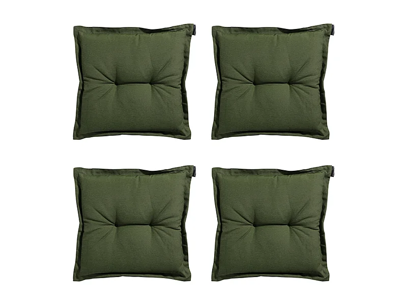 Coussin d'assise Panama vert - Environ 50 x 50 cm - Lot de 4