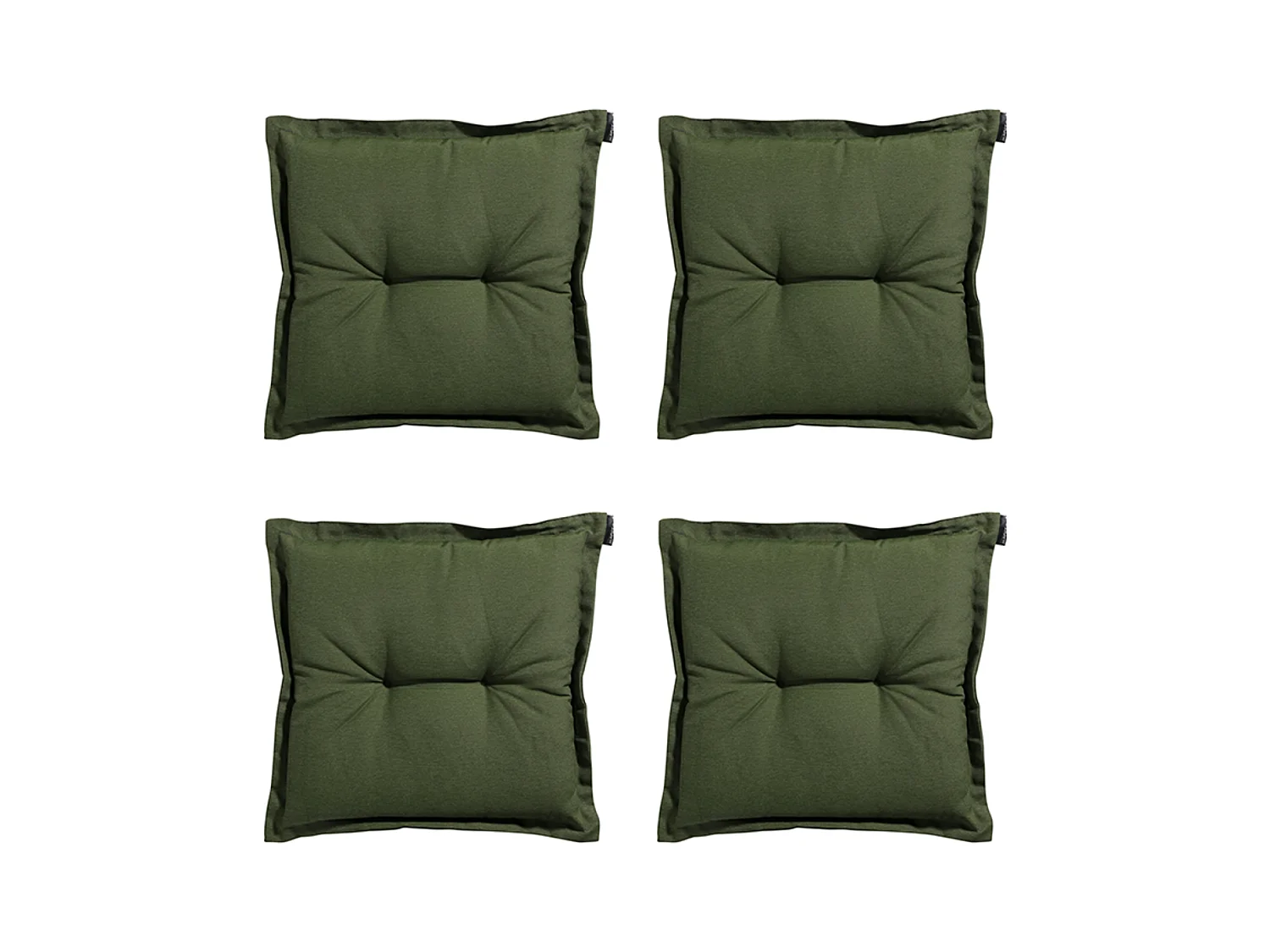 Coussin d'assise Panama vert - Environ 50 x 50 cm - Lot de 4