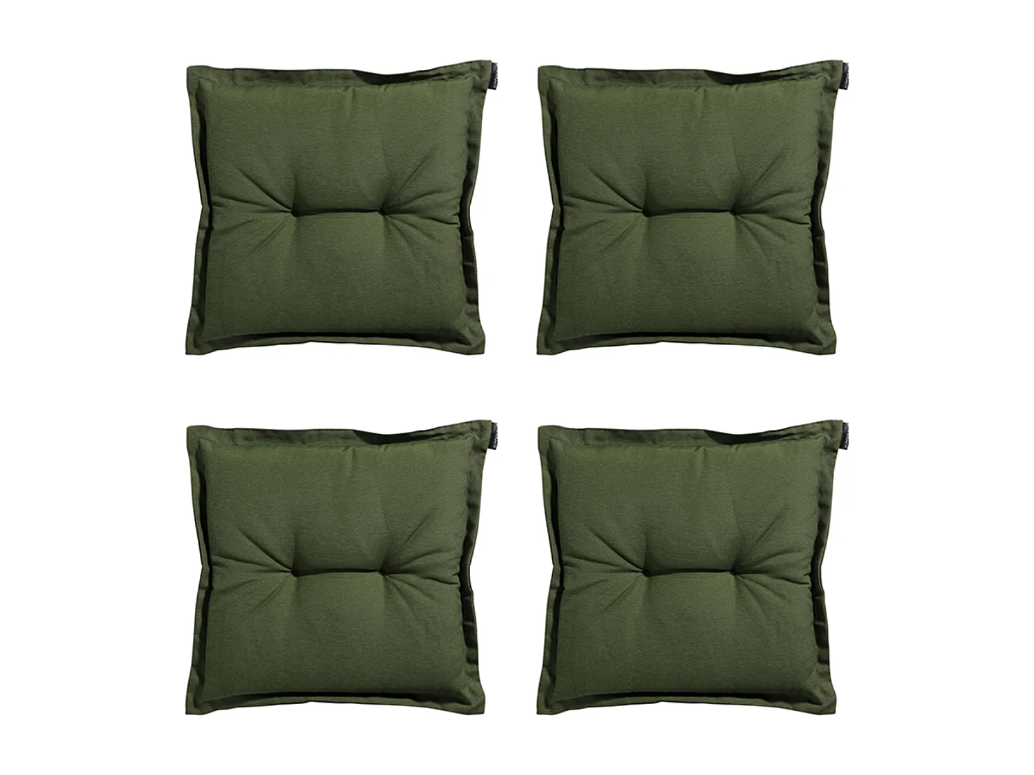 Coussin d'assise Panama vert - Environ 50 x 50 cm - Lot de 4