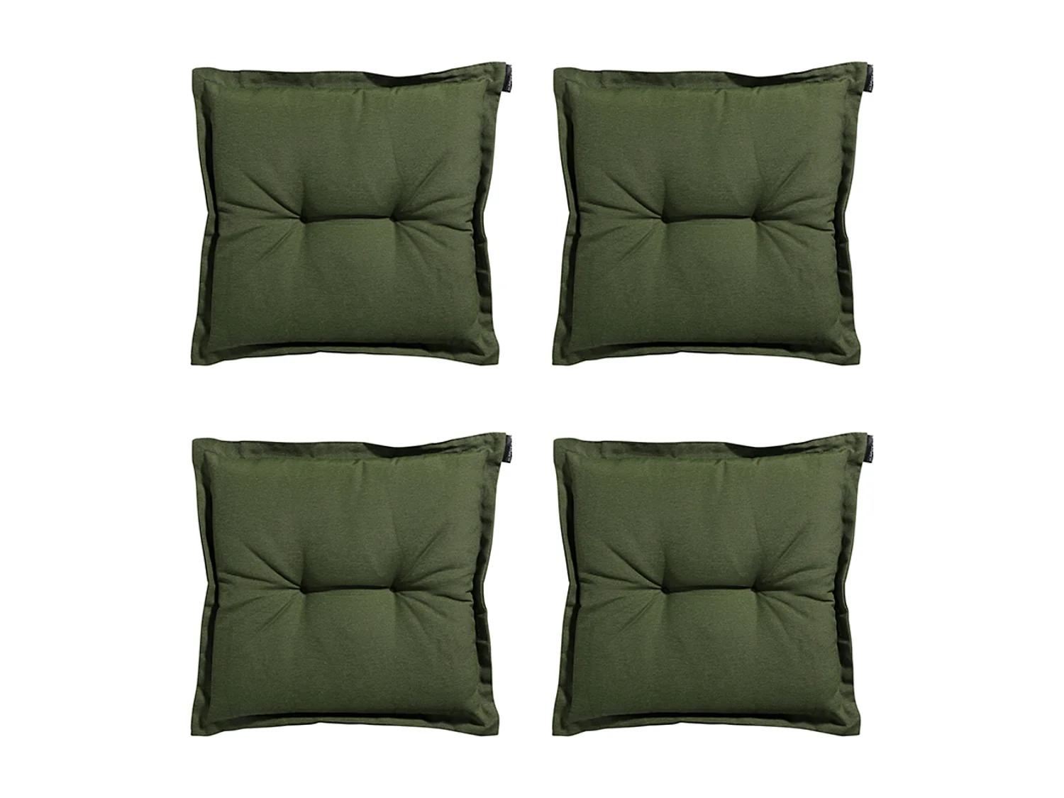 Coussin d'assise Panama vert - Environ 50 x 50 cm - Lot de 4
