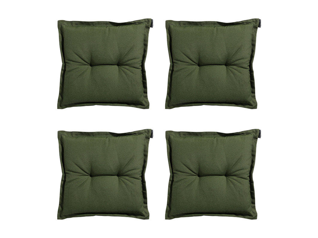 Cojín de asiento verde Panamá - Aprox. 50x50 cm - Juego de 4
