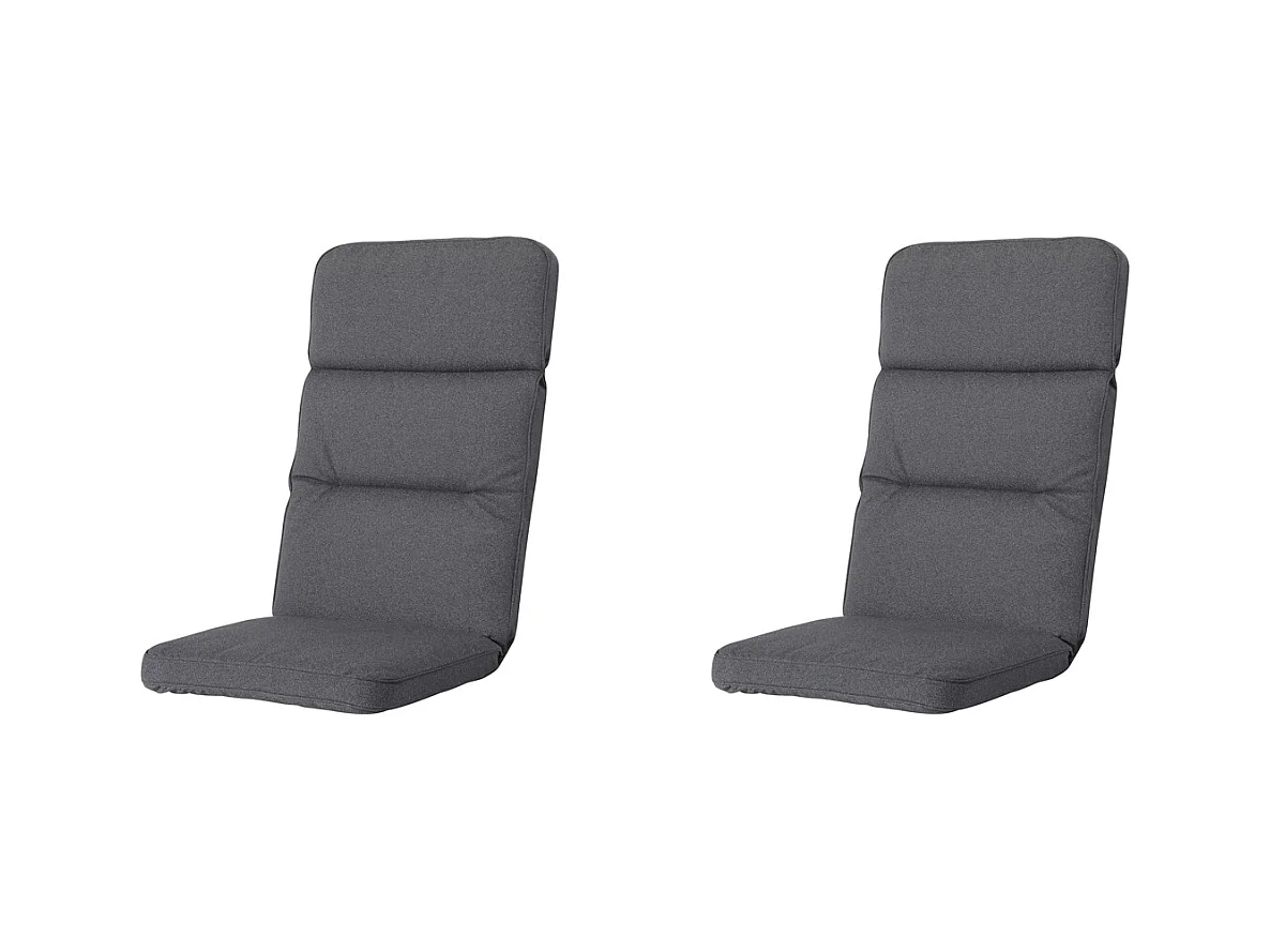 Coussin de jardin Excellent Low Back Manchester gris - Environ 105 x 50 cm - Lot de 2