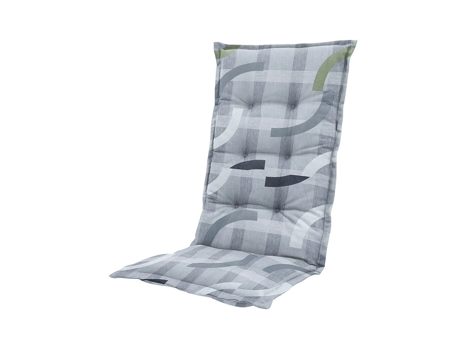 Coussin de chaise de jardin à dossier haut Tess sauge - Environ 123 x 50 cm - Lot de 4