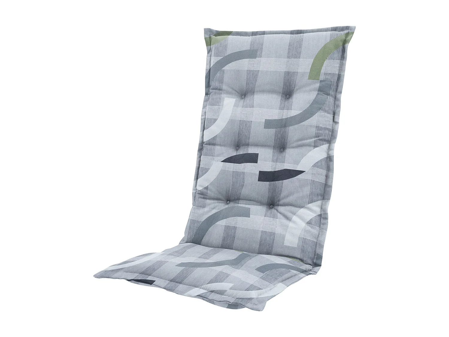 Coussin de chaise de jardin à dossier haut Tess sauge - Environ 123 x 50 cm - Lot de 4