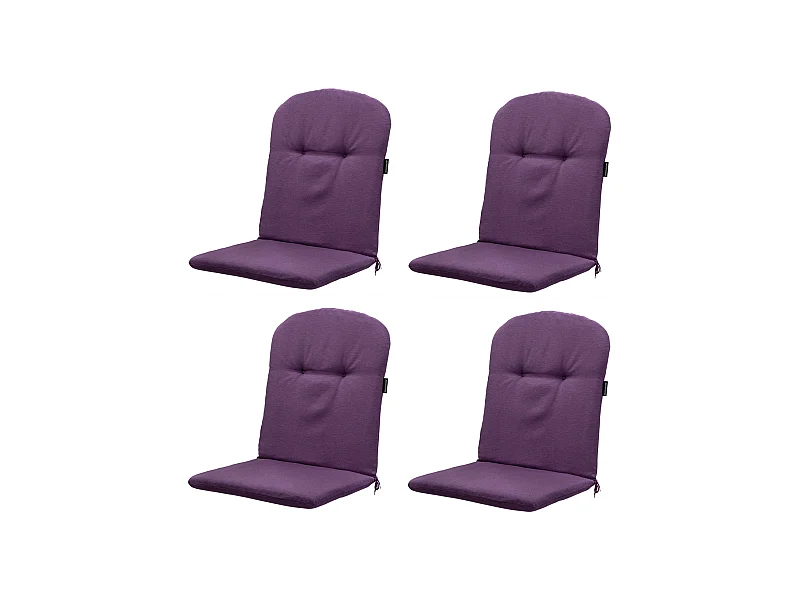 Coussin de fauteuil haut Panama violet - Environ 96 x 45 cm - Lot de 4