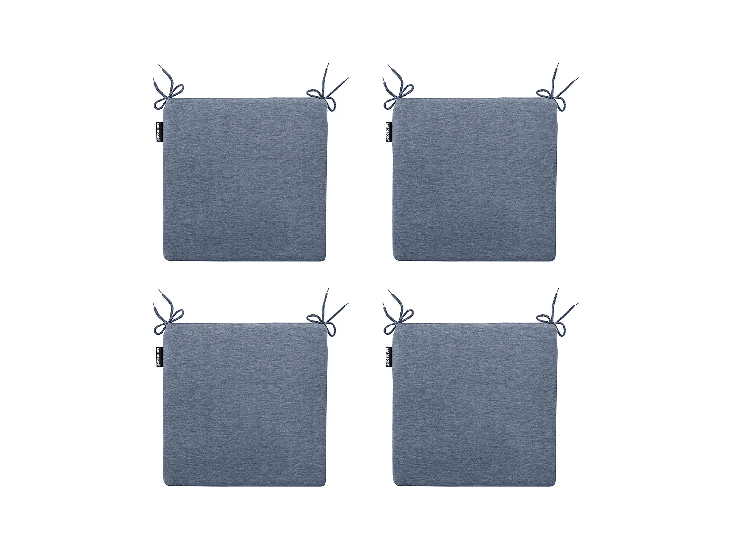 Coussin d'assise Panama bleu saphir - Environ 40 x 40 cm - Lot de 4