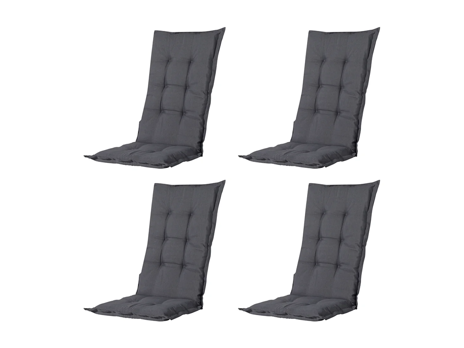 Coussin de chaise de jardin dossier bas Panama gris - Environ 105 x 50 cm - Lot de 4