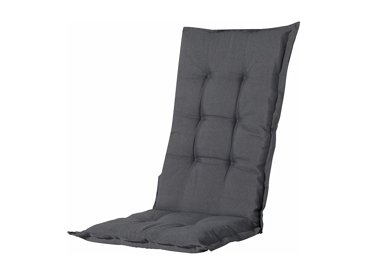 Coussin de chaise de jardin dossier bas Panama gris - Environ 105 x 50 cm - Lot de 4