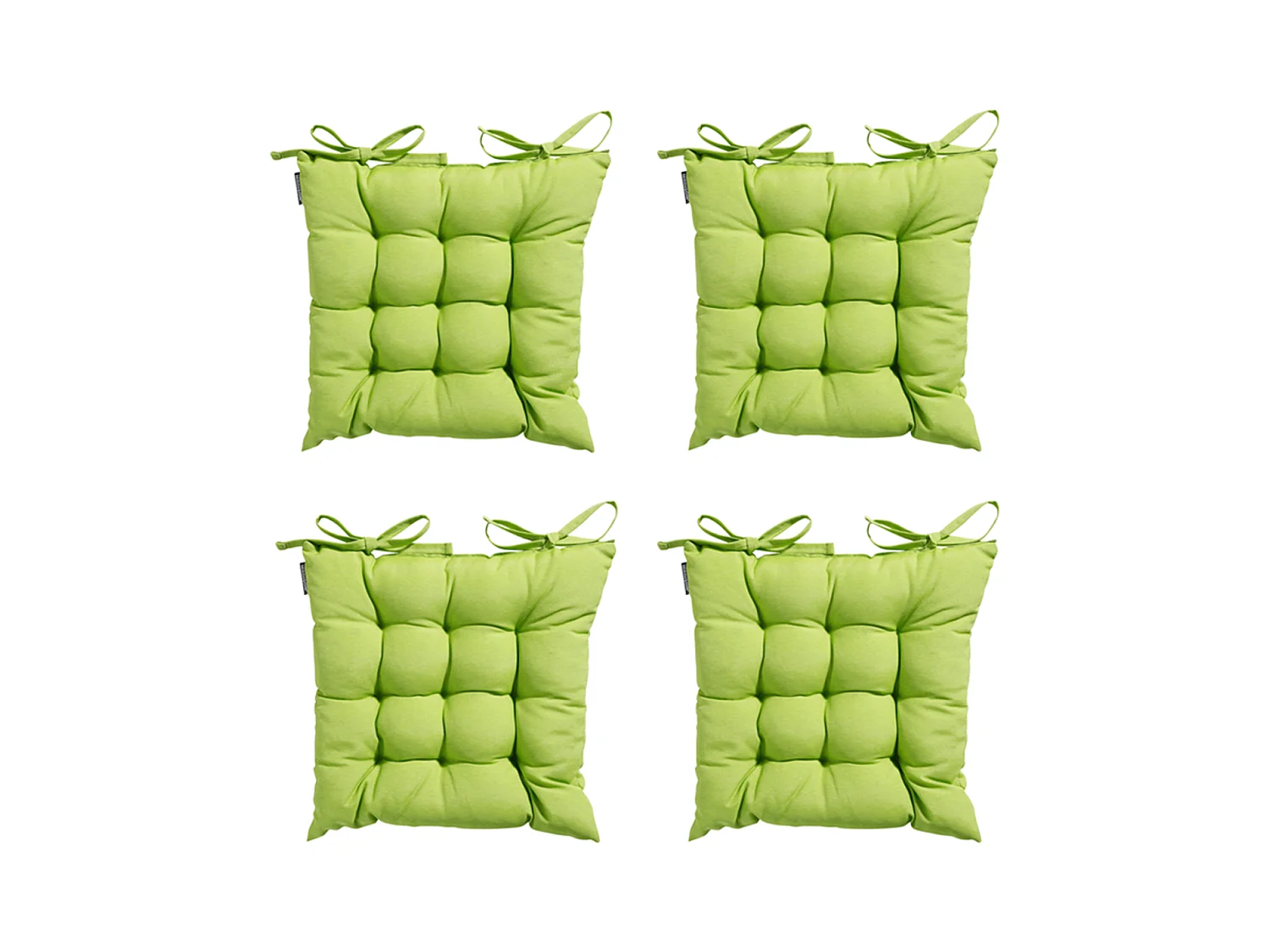 Coussin d'assise Toscane Panama citron vert - Env. 46 x 46 cm - Lot de 4