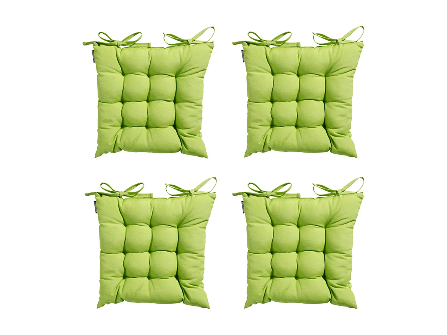 Coussin d'assise Toscane Panama citron vert - Env. 46 x 46 cm - Lot de 4