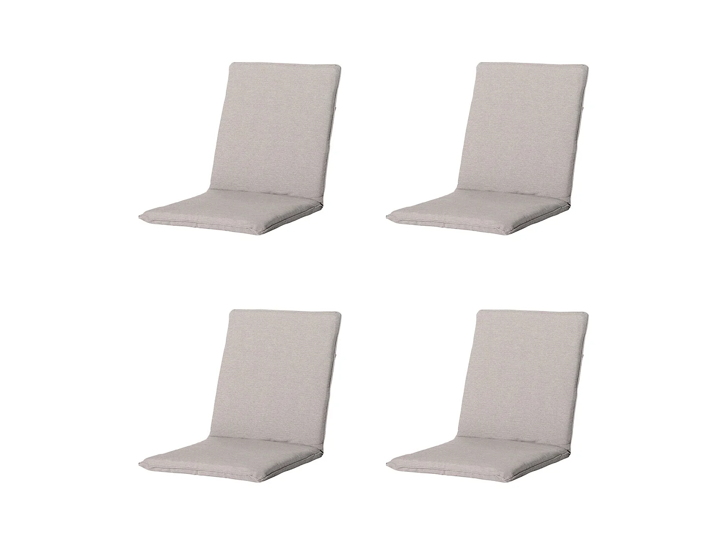 Coussin de chaise empilable Naples taupe - Env. 97x49 cm - Lot de 4