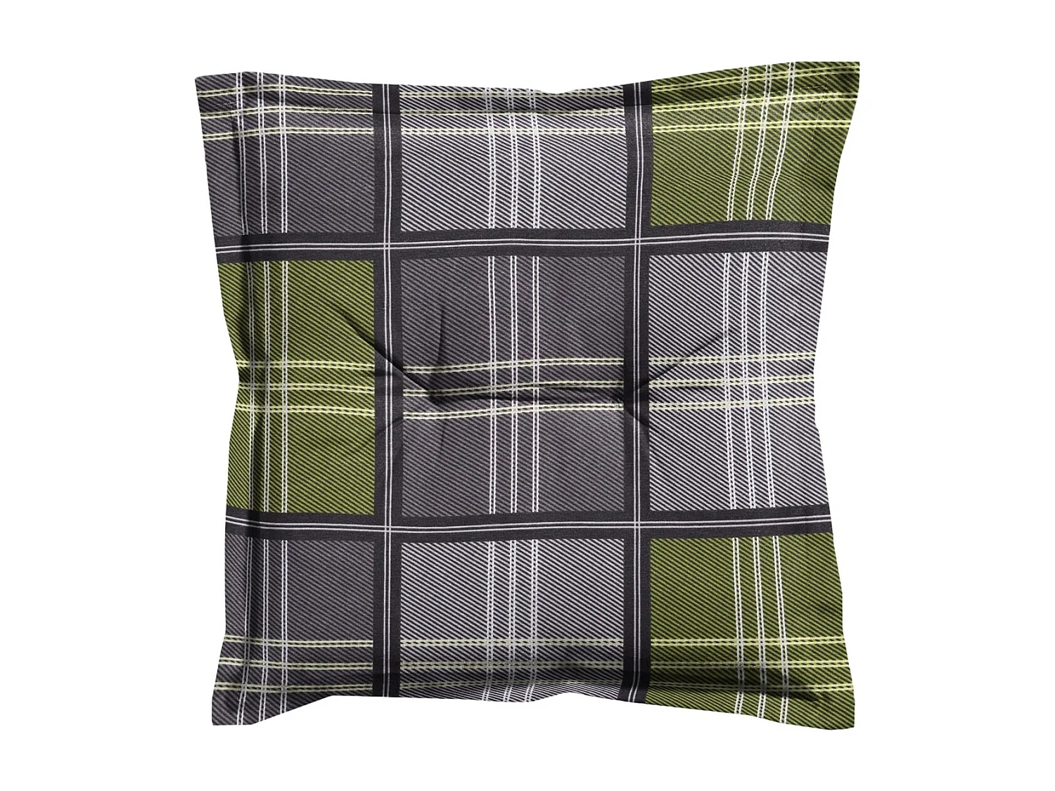 Coussin d'assise Patchy olive - Environ 50 x 50 cm - Lot de 4
