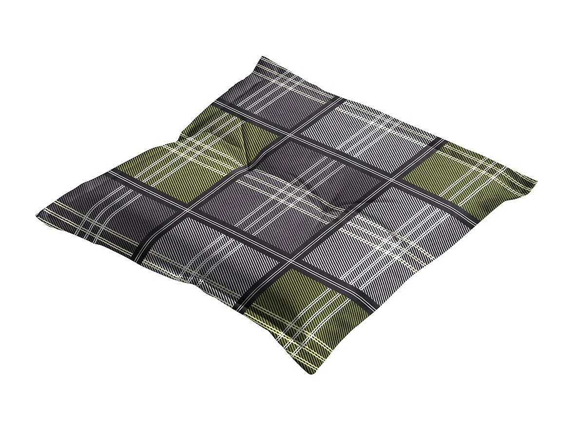 Coussin d'assise Patchy olive - Environ 50 x 50 cm - Lot de 4