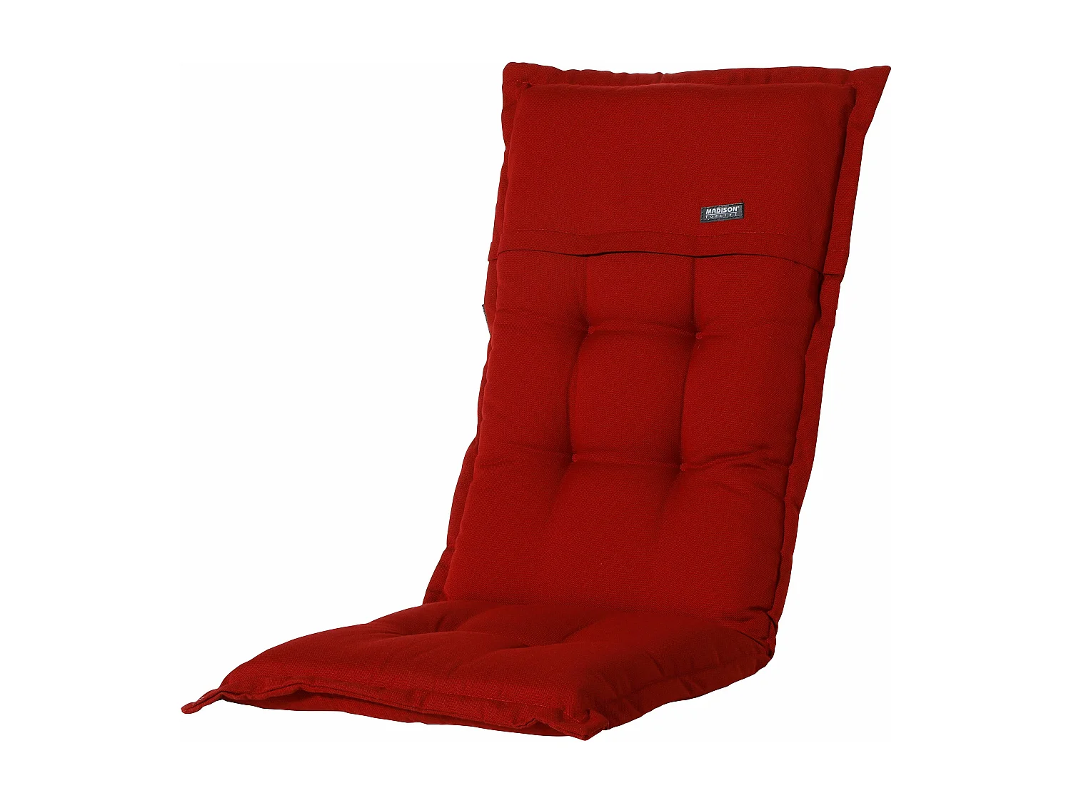 Coussin de chaise de jardin à dossier bas côtelé rouge - Environ 105 x 50 cm - Lot de 4