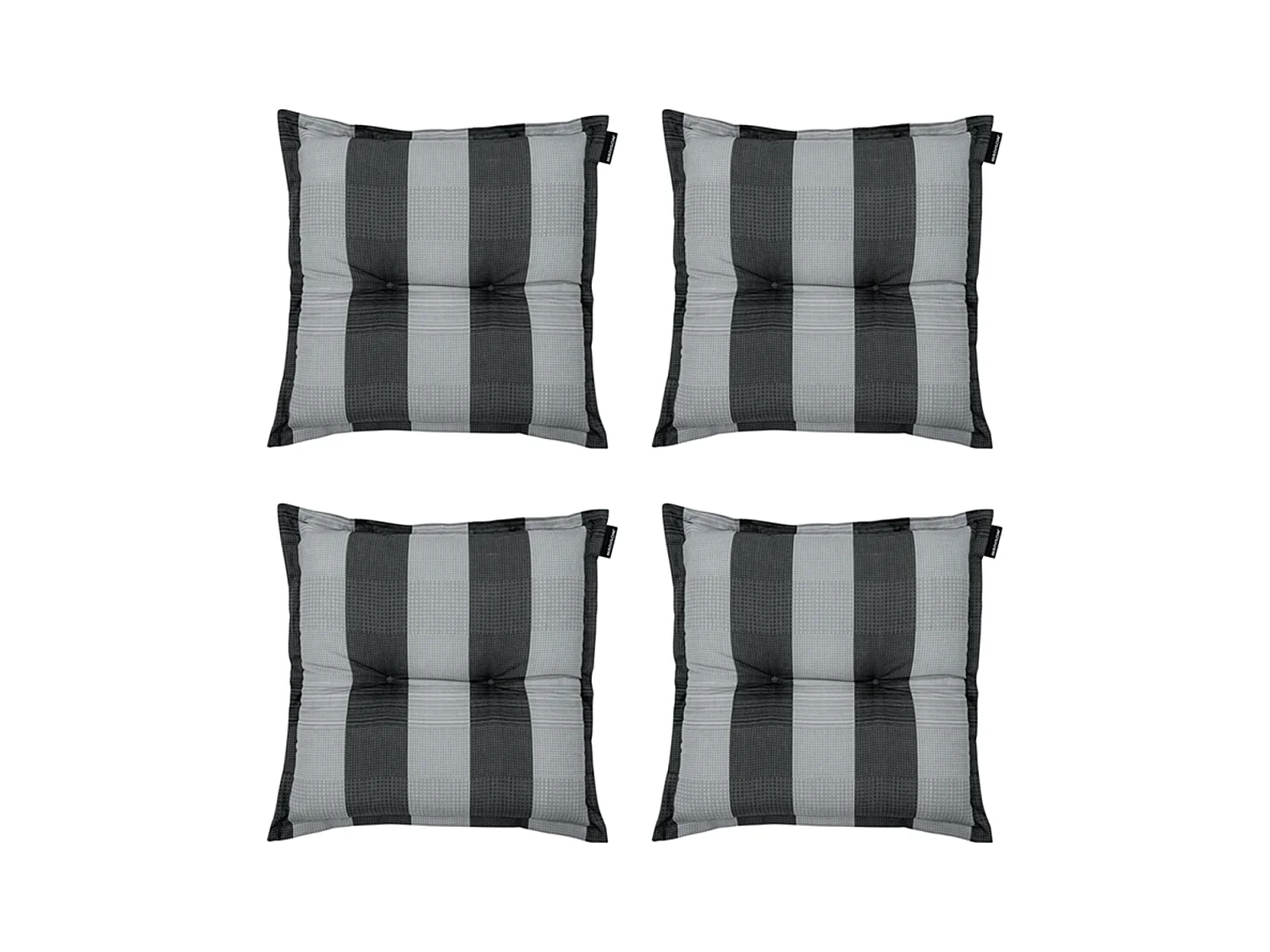 Coussin d'assise Alice gris - Environ 50x50 cm - Lot de 4